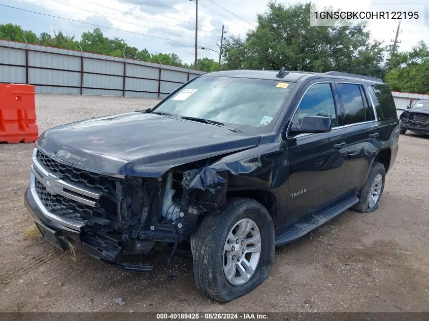 2017 Chevrolet Tahoe Lt VIN: 1GNSCBKC0HR122195 Lot: 40189425