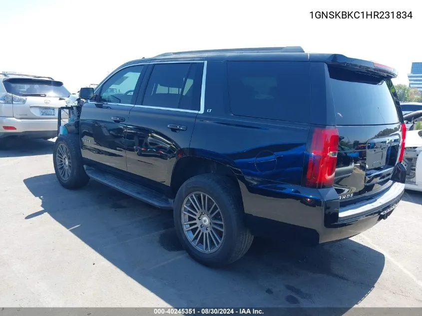 1GNSKBKC1HR231834 2017 Chevrolet Tahoe Lt