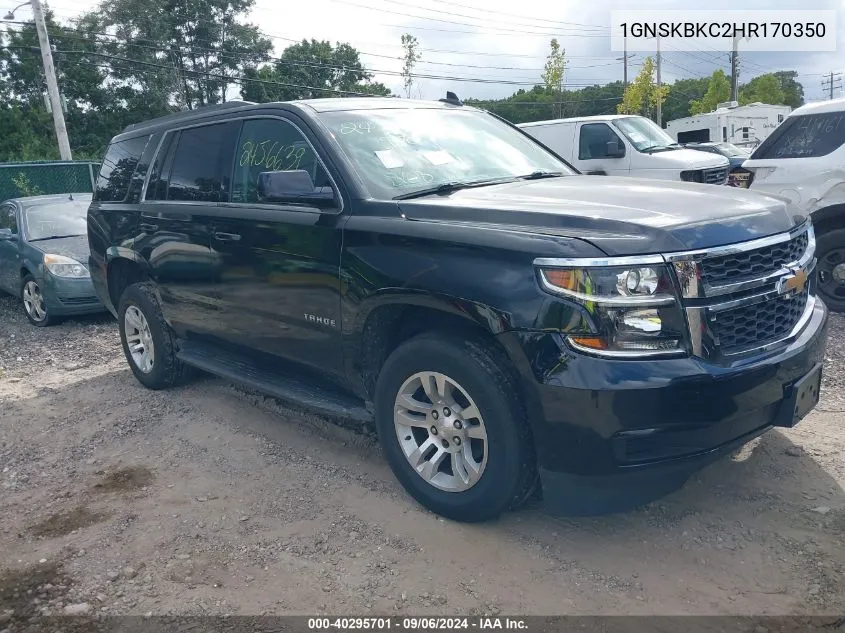 2017 Chevrolet Tahoe Lt VIN: 1GNSKBKC2HR170350 Lot: 40295701