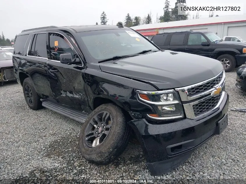 2017 Chevrolet Tahoe Ls VIN: 1GNSKAKC2HR127802 Lot: 40311801