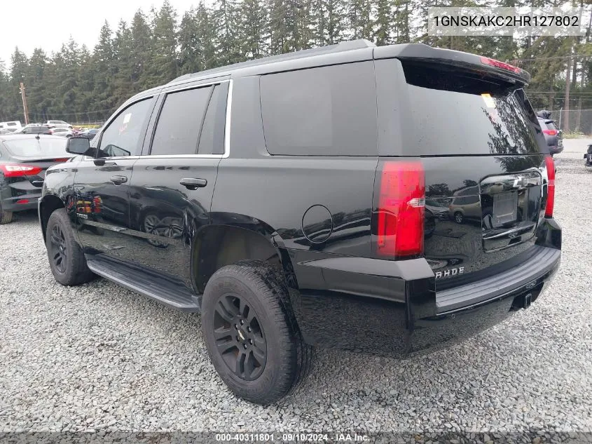 2017 Chevrolet Tahoe Ls VIN: 1GNSKAKC2HR127802 Lot: 40311801