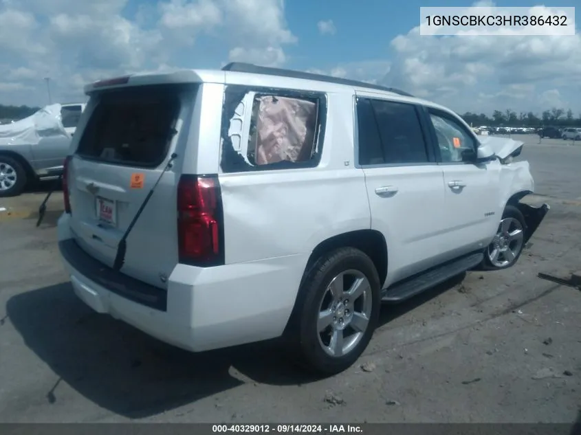 2017 Chevrolet Tahoe Lt VIN: 1GNSCBKC3HR386432 Lot: 40329012