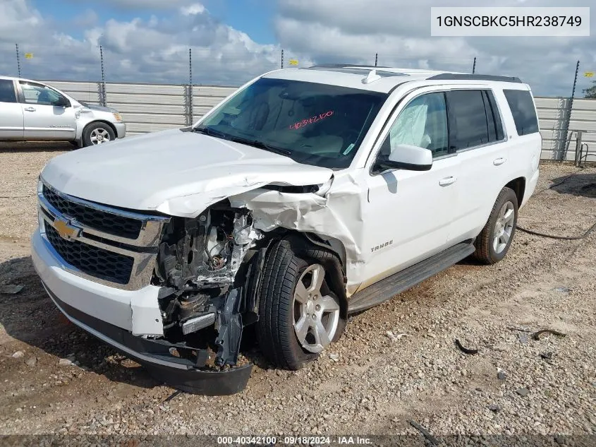 2017 Chevrolet Tahoe Lt VIN: 1GNSCBKC5HR238749 Lot: 40342100