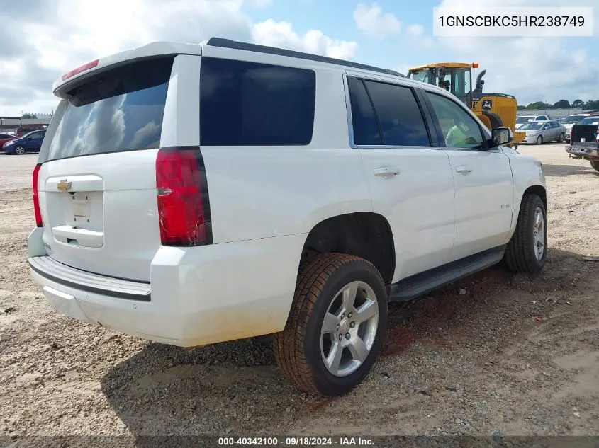 2017 Chevrolet Tahoe Lt VIN: 1GNSCBKC5HR238749 Lot: 40342100