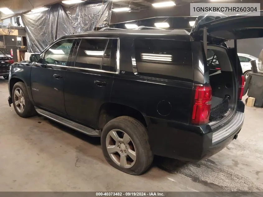 2017 Chevrolet Tahoe Lt VIN: 1GNSKBKC7HR260304 Lot: 40373482