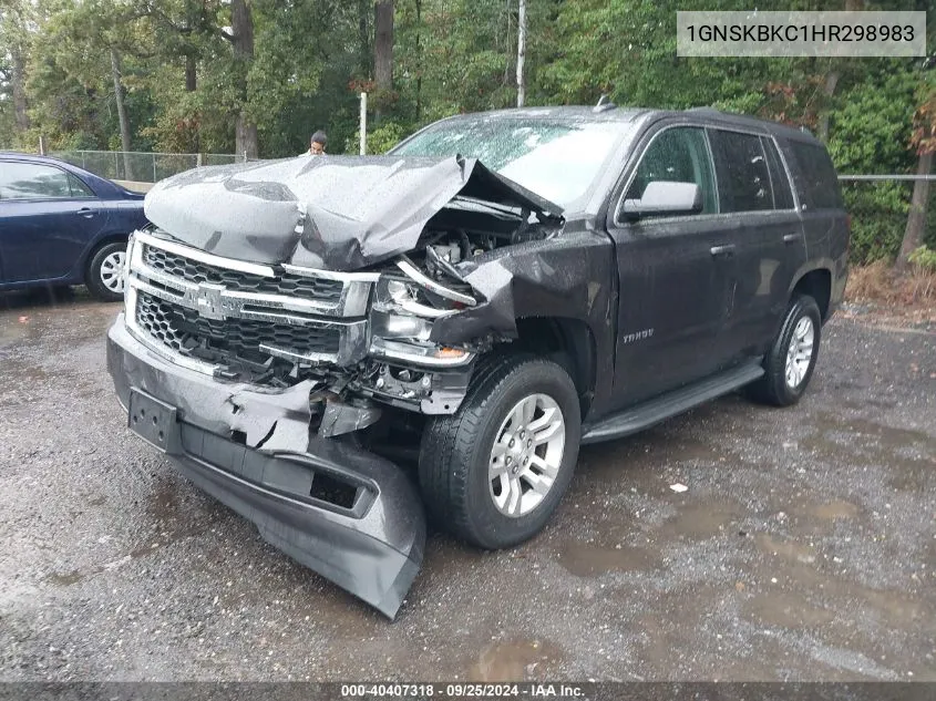 2017 Chevrolet Tahoe Lt VIN: 1GNSKBKC1HR298983 Lot: 40407318