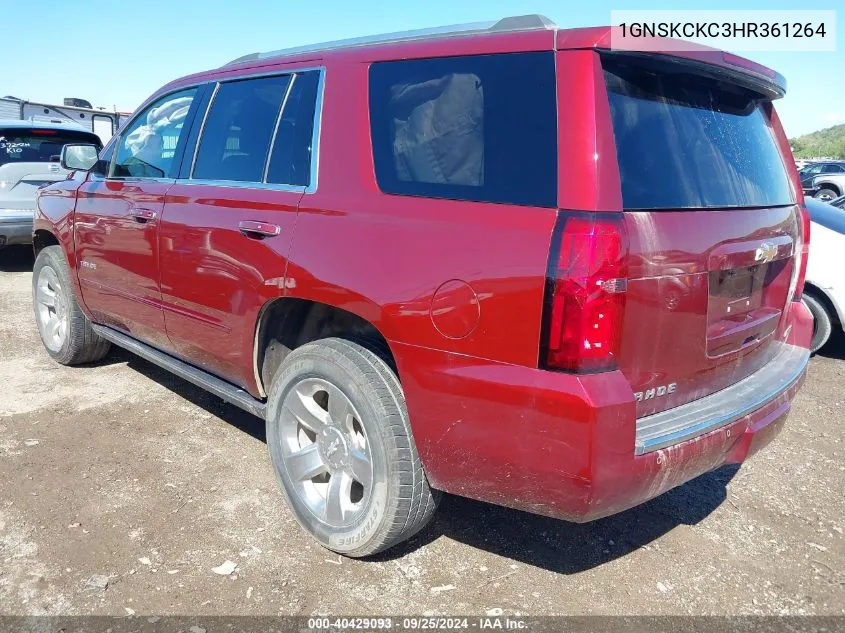 2017 Chevrolet Tahoe Premier VIN: 1GNSKCKC3HR361264 Lot: 40429093