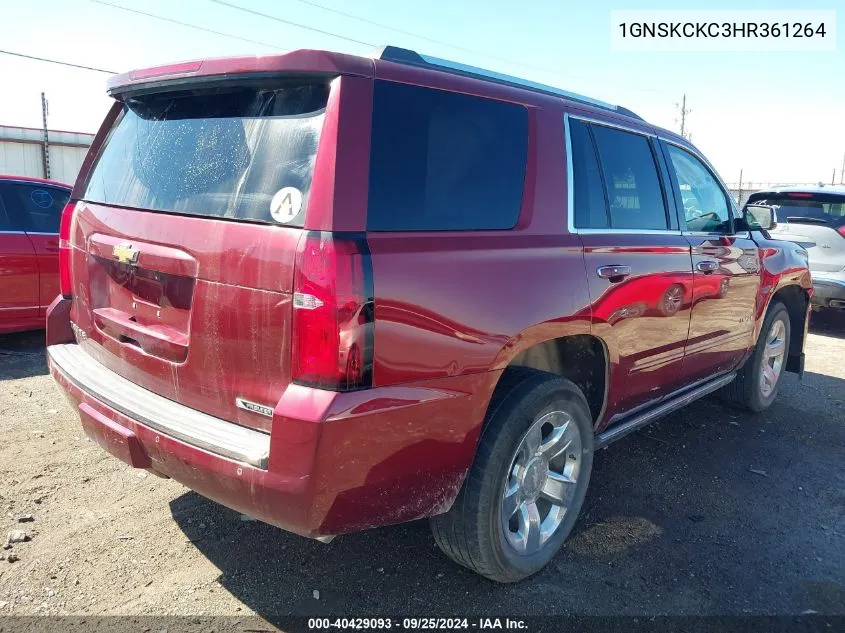 2017 Chevrolet Tahoe Premier VIN: 1GNSKCKC3HR361264 Lot: 40429093