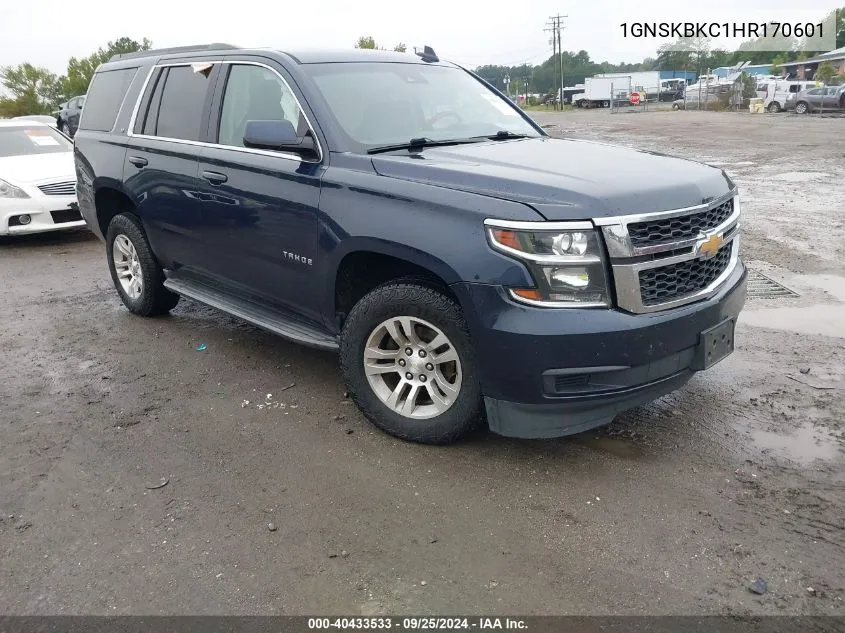 2017 Chevrolet Tahoe Lt VIN: 1GNSKBKC1HR170601 Lot: 40433533