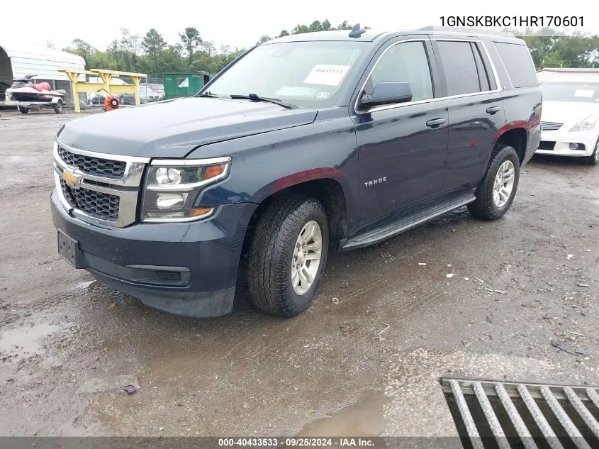 2017 Chevrolet Tahoe Lt VIN: 1GNSKBKC1HR170601 Lot: 40433533