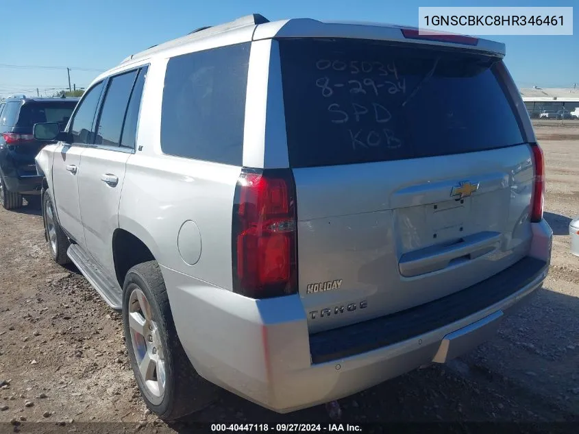 2017 Chevrolet Tahoe Lt VIN: 1GNSCBKC8HR346461 Lot: 40447118