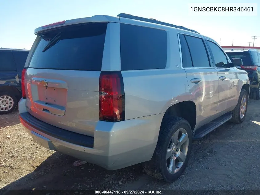 2017 Chevrolet Tahoe Lt VIN: 1GNSCBKC8HR346461 Lot: 40447118