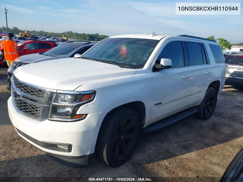 2017 Chevrolet Tahoe Lt VIN: 1GNSCBKCXHR110944 Lot: 40471751