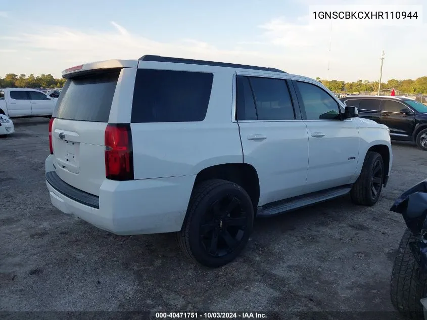 2017 Chevrolet Tahoe Lt VIN: 1GNSCBKCXHR110944 Lot: 40471751