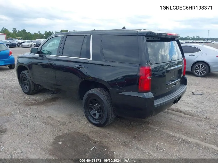 2017 Chevrolet Tahoe Police VIN: 1GNLCDEC6HR198371 Lot: 40476173