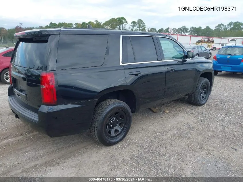 2017 Chevrolet Tahoe Police VIN: 1GNLCDEC6HR198371 Lot: 40476173