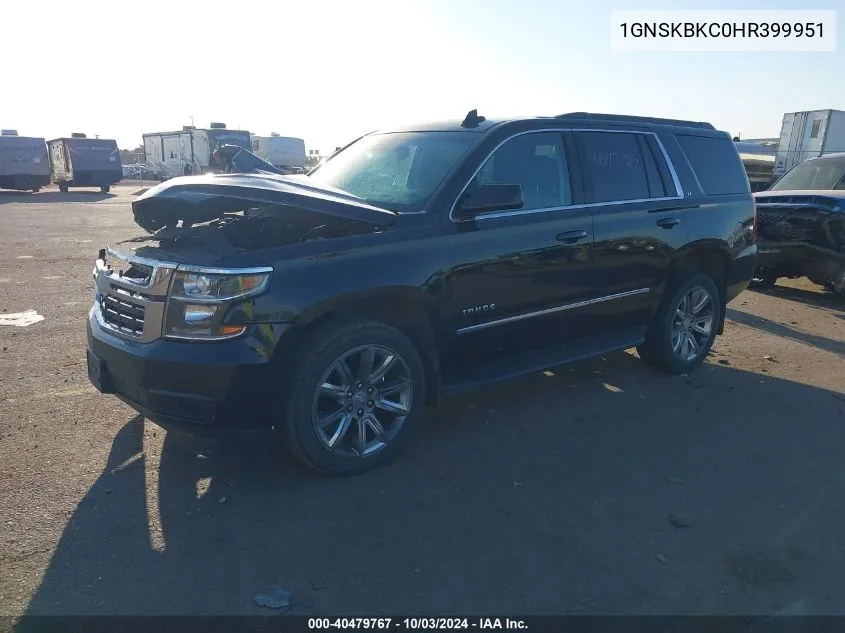 2017 Chevrolet Tahoe Lt VIN: 1GNSKBKC0HR399951 Lot: 40479767