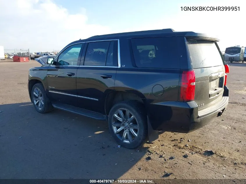 2017 Chevrolet Tahoe Lt VIN: 1GNSKBKC0HR399951 Lot: 40479767