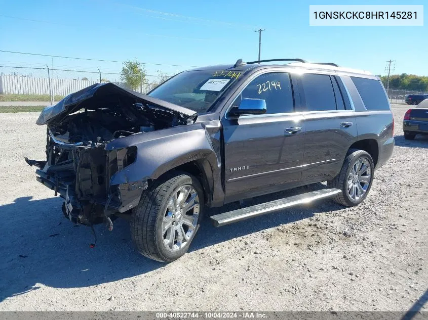 2017 Chevrolet Tahoe Premier VIN: 1GNSKCKC8HR145281 Lot: 40522744