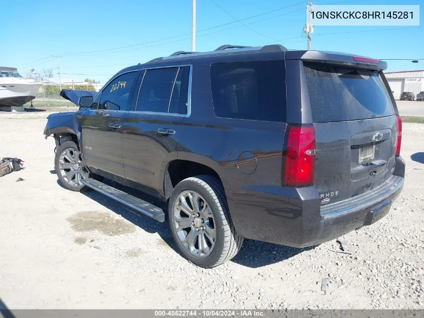 2017 Chevrolet Tahoe Premier VIN: 1GNSKCKC8HR145281 Lot: 40522744