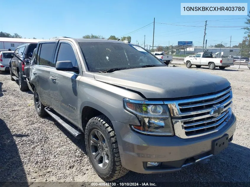 2017 Chevrolet Tahoe Lt VIN: 1GNSKBKCXHR403780 Lot: 40543130