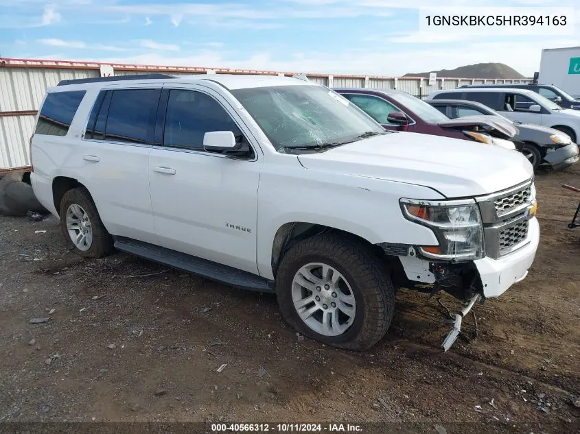 2017 Chevrolet Tahoe Lt VIN: 1GNSKBKC5HR394163 Lot: 40566312