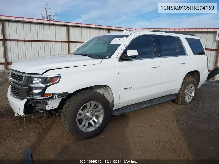 2017 Chevrolet Tahoe Lt VIN: 1GNSKBKC5HR394163 Lot: 40566312