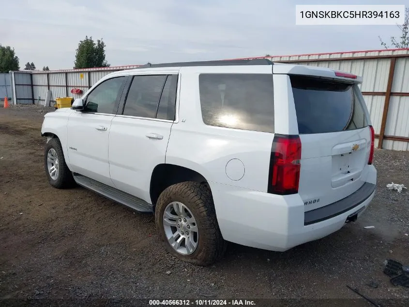 2017 Chevrolet Tahoe Lt VIN: 1GNSKBKC5HR394163 Lot: 40566312