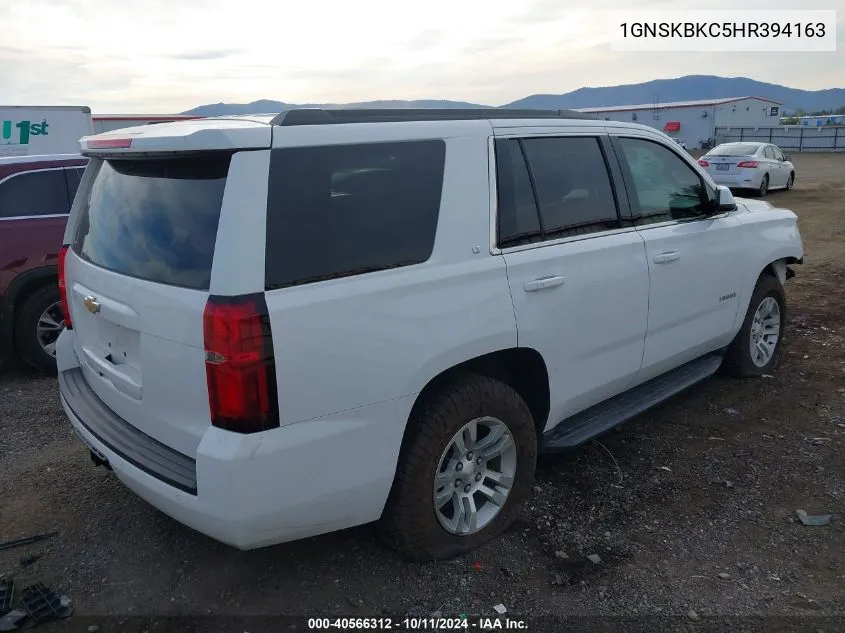 2017 Chevrolet Tahoe Lt VIN: 1GNSKBKC5HR394163 Lot: 40566312