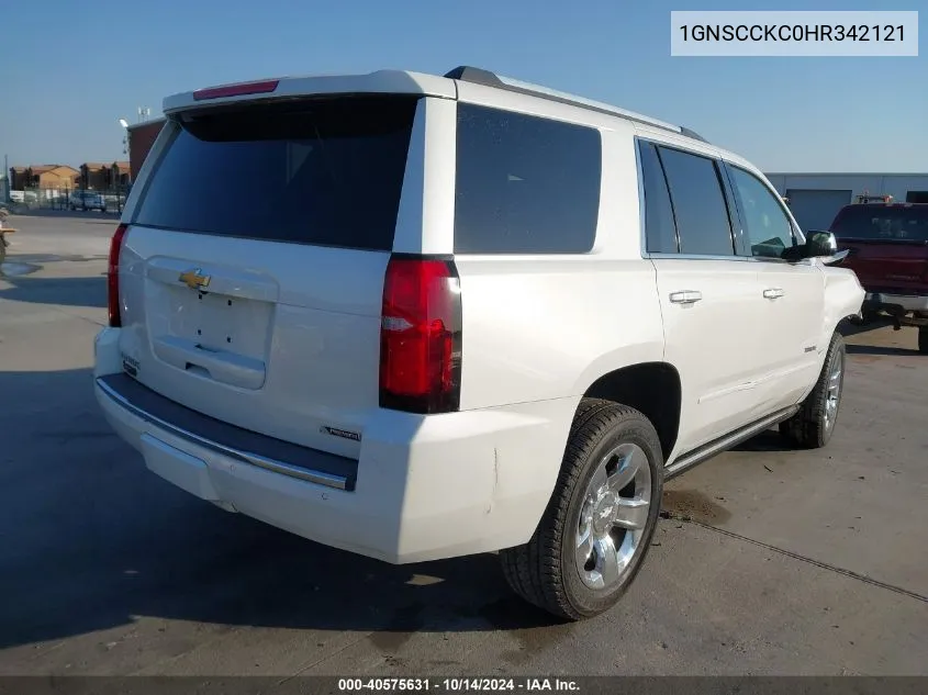 2017 Chevrolet Tahoe Premier VIN: 1GNSCCKC0HR342121 Lot: 40575631