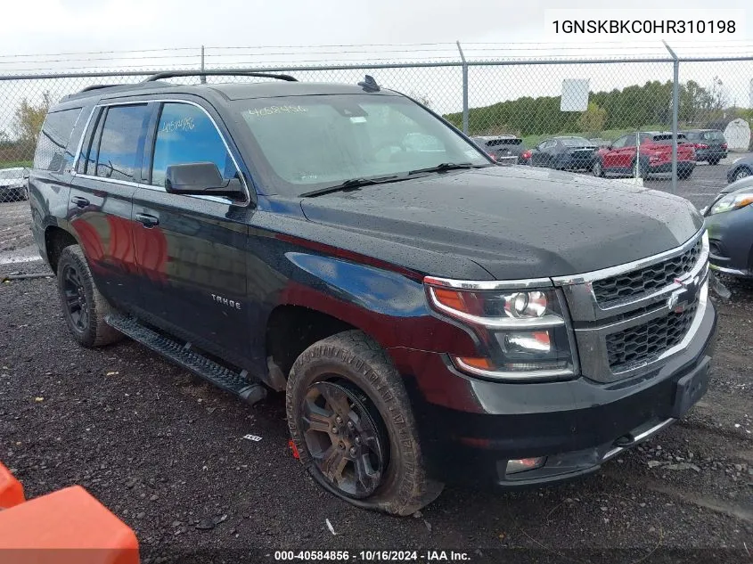 2017 Chevrolet Tahoe Lt VIN: 1GNSKBKC0HR310198 Lot: 40584856