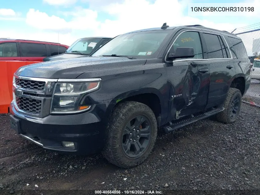 2017 Chevrolet Tahoe Lt VIN: 1GNSKBKC0HR310198 Lot: 40584856