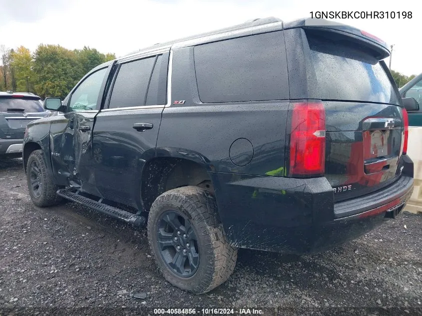 2017 Chevrolet Tahoe Lt VIN: 1GNSKBKC0HR310198 Lot: 40584856