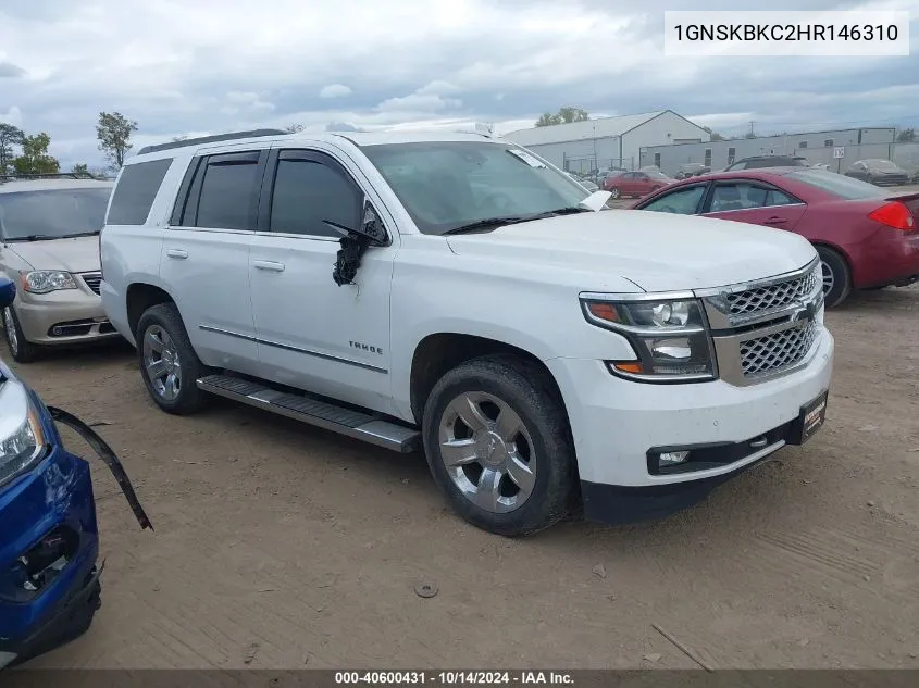 2017 Chevrolet Tahoe Lt VIN: 1GNSKBKC2HR146310 Lot: 40600431