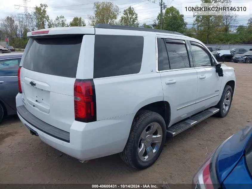 2017 Chevrolet Tahoe Lt VIN: 1GNSKBKC2HR146310 Lot: 40600431