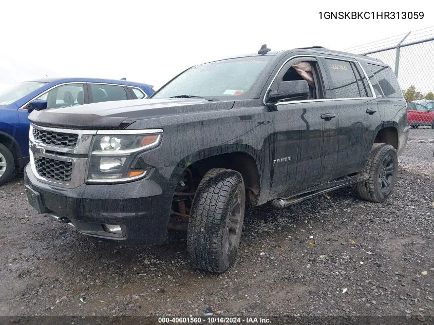 2017 Chevrolet Tahoe Lt VIN: 1GNSKBKC1HR313059 Lot: 40601560