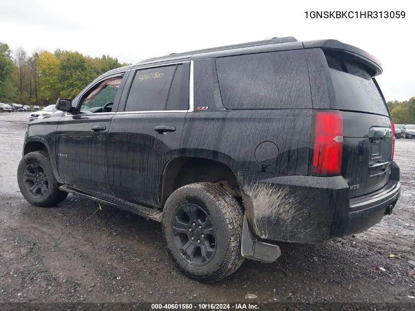 2017 Chevrolet Tahoe Lt VIN: 1GNSKBKC1HR313059 Lot: 40601560