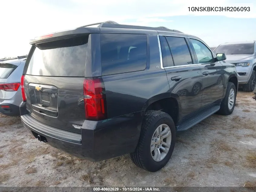 2017 Chevrolet Tahoe Lt VIN: 1GNSKBKC3HR206093 Lot: 40602629