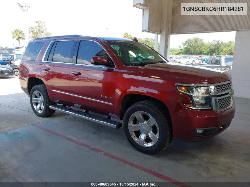 2017 Chevrolet Tahoe Lt VIN: 1GNSCBKC6HR184281 Lot: 40609545