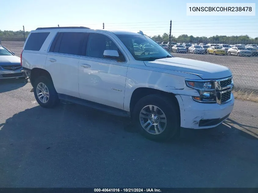 2017 Chevrolet Tahoe C1500 Lt VIN: 1GNSCBKC0HR238478 Lot: 40641016