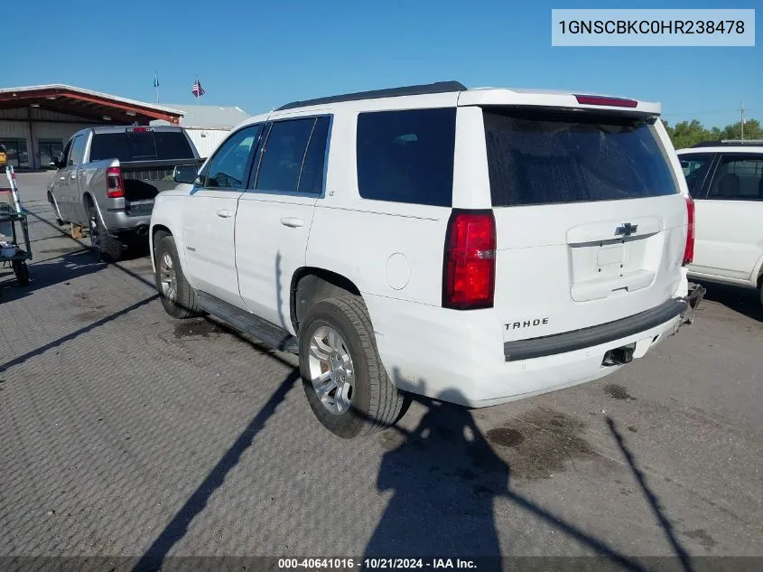 2017 Chevrolet Tahoe C1500 Lt VIN: 1GNSCBKC0HR238478 Lot: 40641016