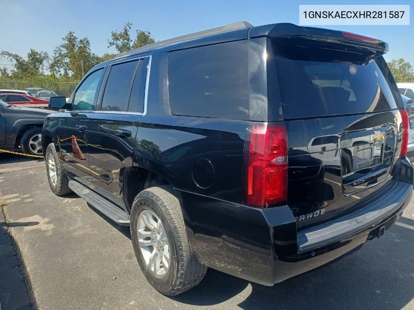 2017 Chevrolet Tahoe Ls VIN: 1GNSKAECXHR281587 Lot: 40648998