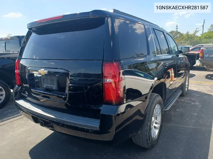 2017 Chevrolet Tahoe Ls VIN: 1GNSKAECXHR281587 Lot: 40648998