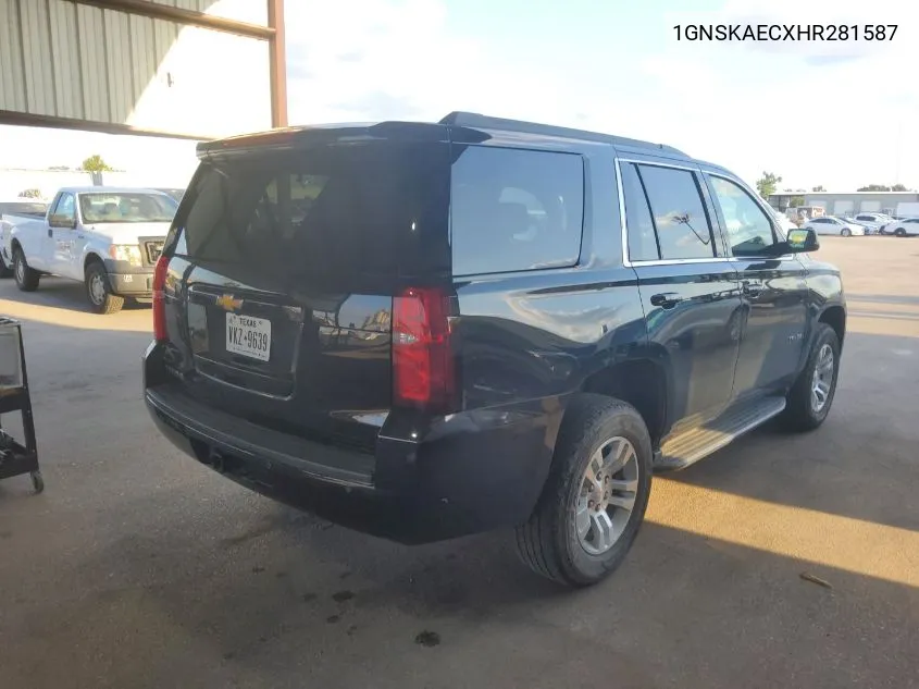 2017 Chevrolet Tahoe Ls VIN: 1GNSKAECXHR281587 Lot: 40648998