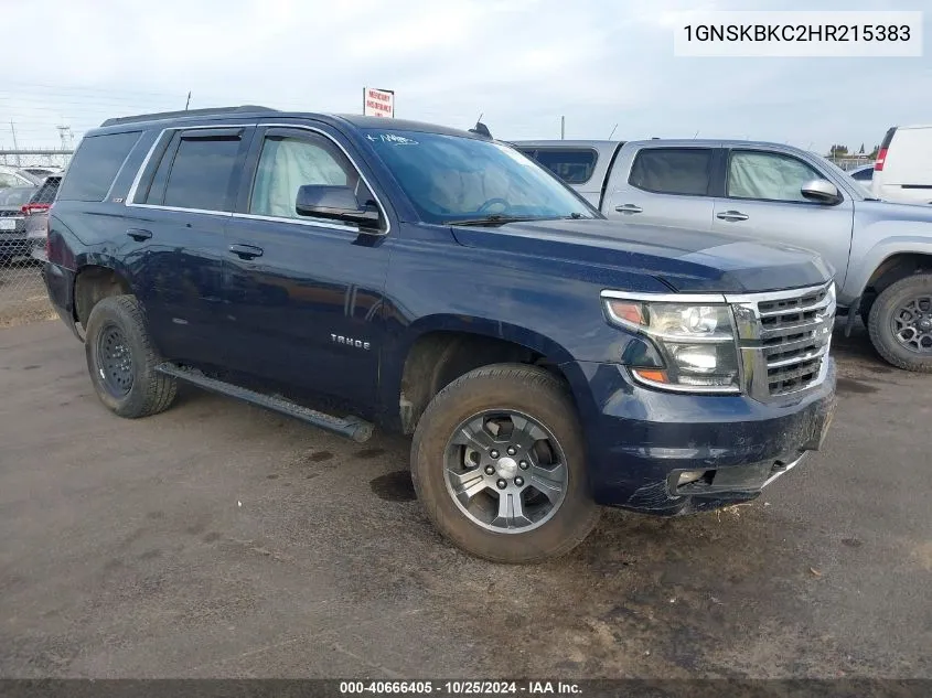 2017 Chevrolet Tahoe Lt VIN: 1GNSKBKC2HR215383 Lot: 40666405