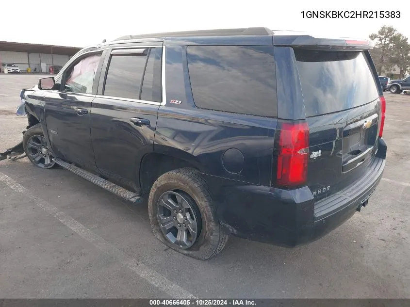 2017 Chevrolet Tahoe Lt VIN: 1GNSKBKC2HR215383 Lot: 40666405