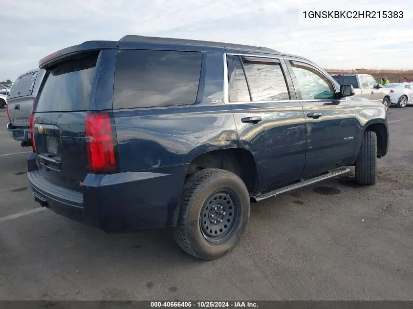 2017 Chevrolet Tahoe Lt VIN: 1GNSKBKC2HR215383 Lot: 40666405