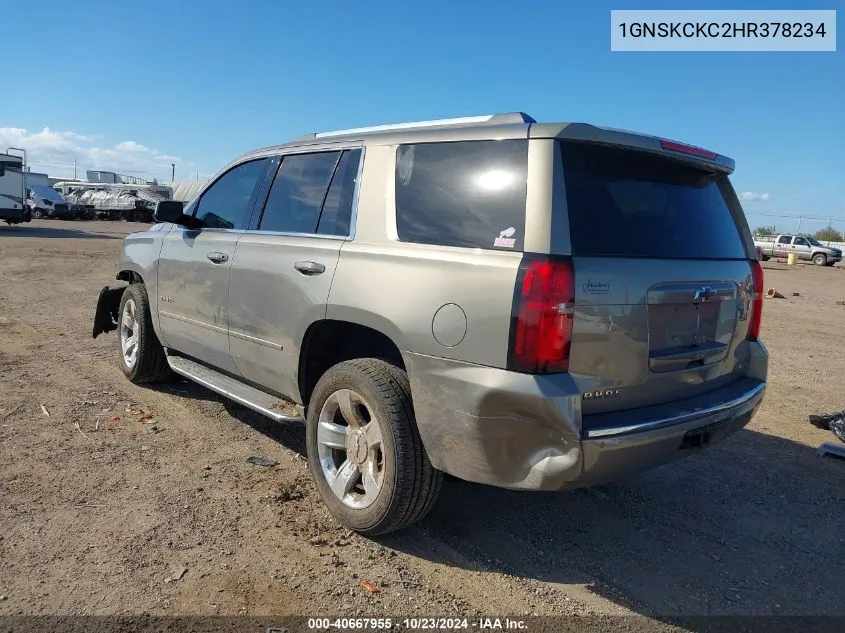 2017 Chevrolet Tahoe Premier VIN: 1GNSKCKC2HR378234 Lot: 40667955