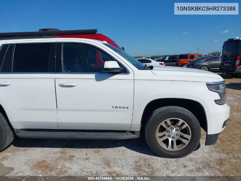 2017 Chevrolet Tahoe Lt VIN: 1GNSKBKC5HR273388 Lot: 40704664