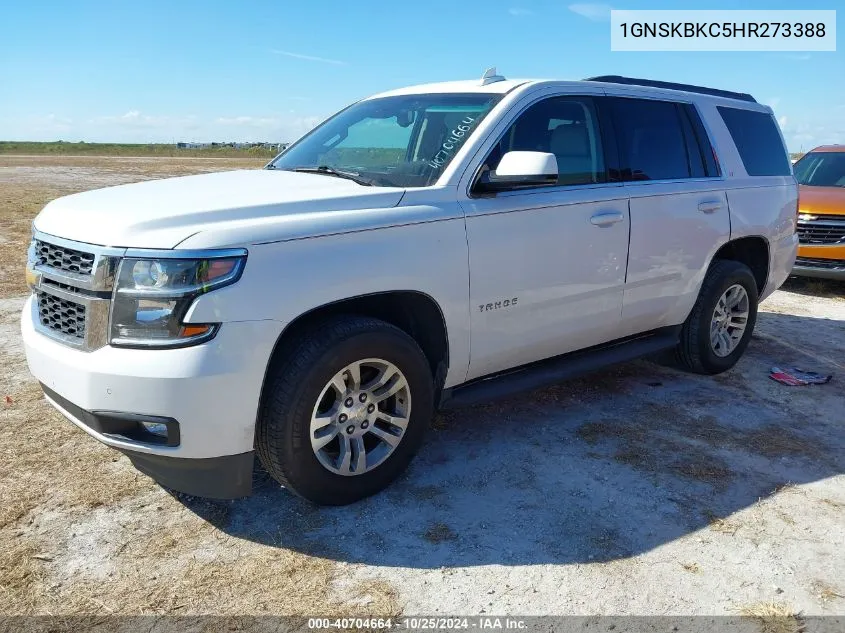 2017 Chevrolet Tahoe Lt VIN: 1GNSKBKC5HR273388 Lot: 40704664